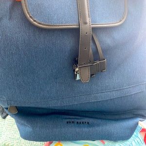 Unisex Ted Baker backpack — navy with orange interior